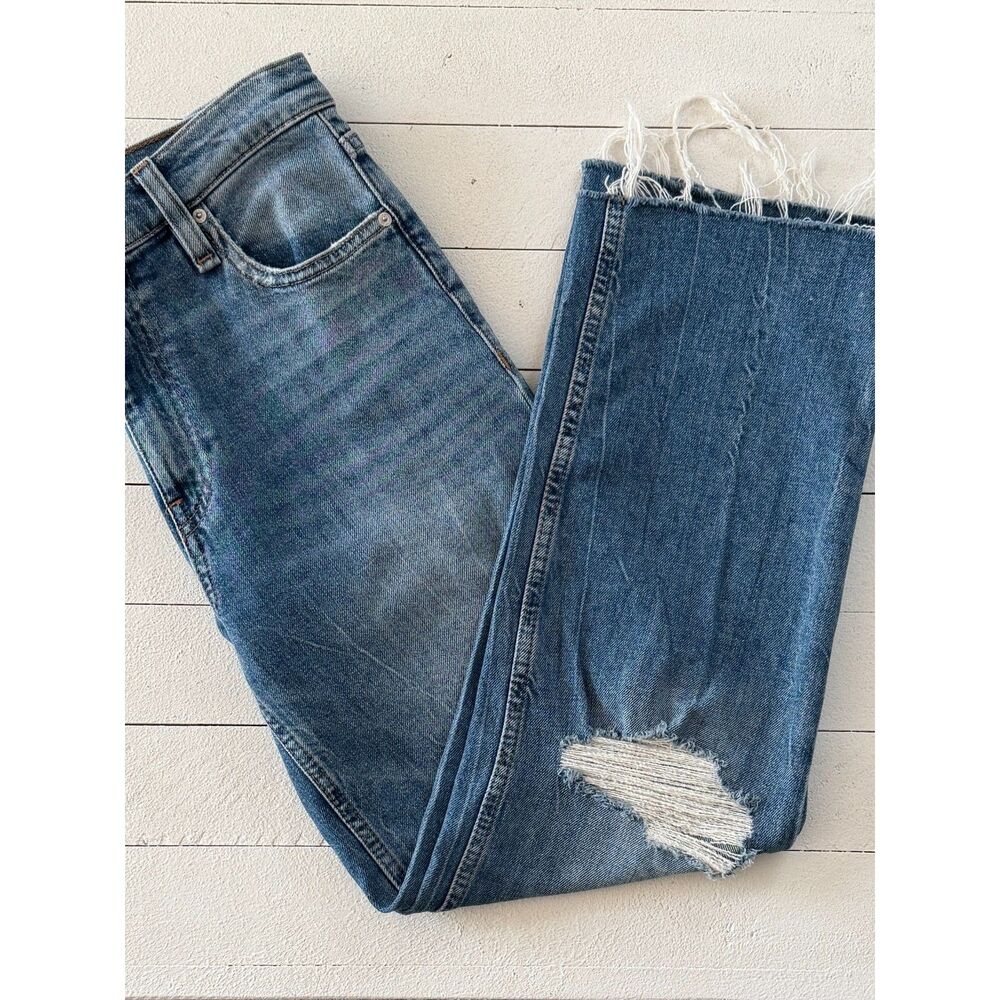 Hudson Jeans Remi Cropped Straight Leg Raw Hem Size 26